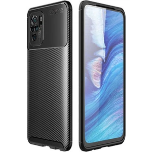 Redmi Note 10S Kılıf Karbon Desenli Şık Tamia Premium Silikon Kapak