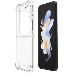 Samsung Galaxy Z Flip 5 Uyumlu Esnek Kalkan Şeffaf Köşelerde Darbelere Karşı Ultra Kalınlaştırılmış.