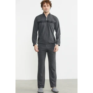 Dik Yaka Fermuarlı Eşofman Takım - Antrasit