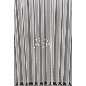 Tül Shop Ütü Istemez Kırışmaz Ağır Sade ve Spor Ponpon Model 1/2 Seyrek Pileli Tül Perde