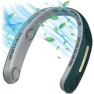 Boyun Fanı, 4000MAH Taşınabilir Boyun Fanı 360° Kanatsız Soğutma Kişisel Boyun Fanı Şarj Edilebilir El Serbest Boyun Fanı Yeşil (Yurt Dışından)