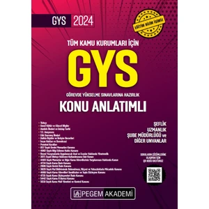Pegem Akademi Yayıncılık 2024 Tüm Kurumlar İçin Görevde Yükselme Sınavı Konu Anlatımlı