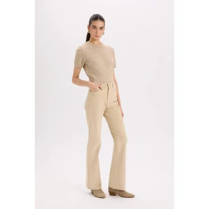 Flare Fit Cepli Yüksek Bel İspanyol Paça Fitilli Kadife Pantolon S0612AZ24WN