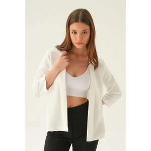 6382-1 Kol Katlamalı Ceket Ekru