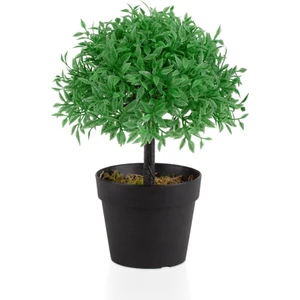Mini Siyah Plastik Saksıda Yapay Fesleğen Ağacı