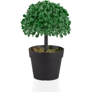 Mini Siyah Plastik Saksıda Yapay Yonca Ağacı