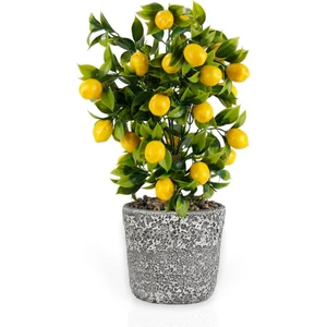 Porselen Saksıda Yapay Limon Ağacı