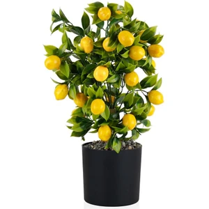 Siyah Saksıda Yapay Limon Ağacı