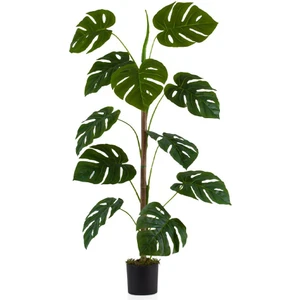 Siyah Saksıda 11 Dal Yapay Monstera Ağacı 105 cm