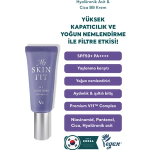 Village 11 Factory My Skin Fit Bb Cream Spf 50+ Pa++++ #1 Light Ivory 20ML - Hyalüronik Asit & Cica Bb Krem