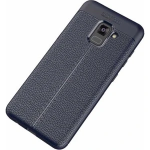 Samsung Galaxy A8 2018 Kılıf Deri Desenli ve Esnek Yapılı Sağlam Derry Silikon Kılıf