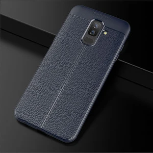 Samsung Galaxy A6 Plus 2018 Kılıf Deri Desenli ve Esnek Yapılı Sağlam Derry Silikon Kılıf
