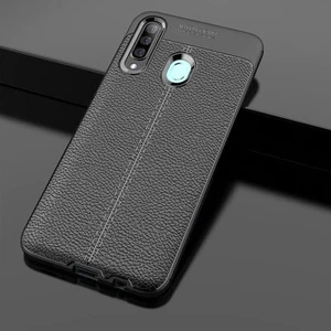 Samsung Galaxy A20S Kılıf Deri Desenli ve Esnek Yapılı Sağlam Derry Silikon Kılıf