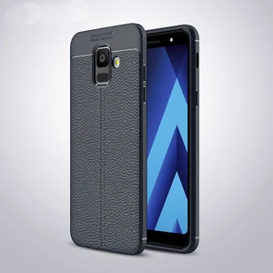 Samsung Galaxy A6 2018 Kılıf Deri Desenli ve Esnek Yapılı Sağlam Derry Silikon Kılıf