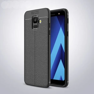 Samsung Galaxy A6 2018 Kılıf Deri Desenli ve Esnek Yapılı Sağlam Derry Silikon Kılıf