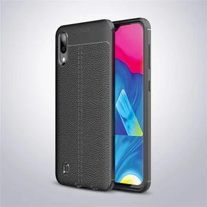 Samsung Galaxy M10 Kılıf Deri Desenli ve Esnek Yapılı Sağlam Derry Silikon Kılıf