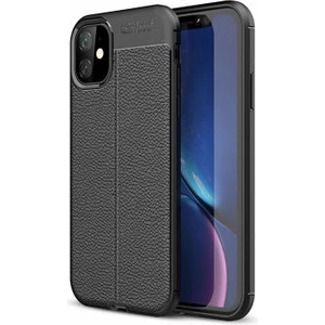 iPhone 11 Kılıf Deri Desenli ve Esnek Yapılı Sağlam Derry Silikon Kılıf
