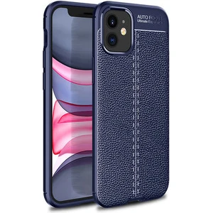 iPhone 12 Kılıf Deri Desenli ve Esnek Yapılı Sağlam Derry Silikon Kılıf