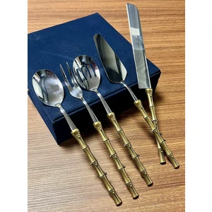 Royking Bambu 5 Parça Servis Seti Antik Gold Eym 061