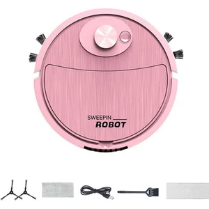 USB Süpürme Robotlu Süpürge Paspas 3 In 1 Akıllı Kablosuz Sürükleme Temizleme Süpürme Zemin Ev Ofis Için-C (Yurt Dışından)