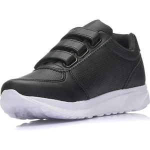 918-24 Deri Cırtlı Anatomik Kadın Sneaker Siyah Beyaz