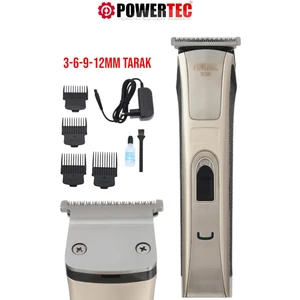 TR-558 Profesyonel Şarjlı Saç Sakal Ense T-bıçak Tıraş Makinesi