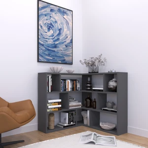 Asya Dekoratif, 12 Raflı, Köşe Kitaplık, Antrasit