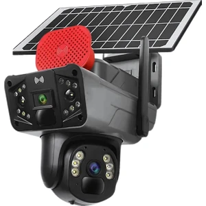 Pro 3915 4g 6mp Dual Lens Solar Ptz Güneş Panelli Kamera - Siyah