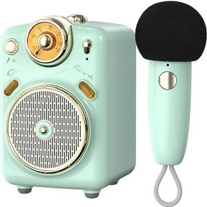 Fairy-Ok Karaoke Mikrofonlu Fm Radyolu Taşınabilir Yeşil Bluetooth Hoparlör