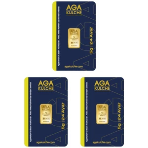 Agakulche 5 Gram (995) 24 Ayar Külçe Altın 3 Adet