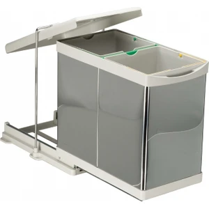 Steely 21200 14+14 Çift Kovalı - 28 Litre Raylı Dolap İçi Mutfak Çöp Kovası
