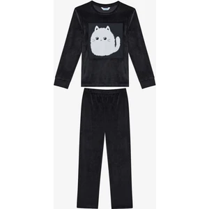 Erkek Çocuk Anime Ramen Siyah Pijama Takımı