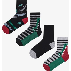 Erkek Çocuk Crocodile 4lü Çok Renkli Soket Çorap