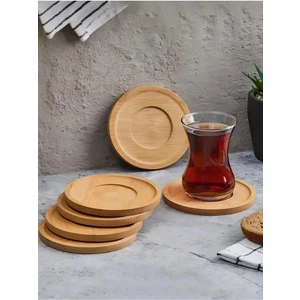 6'lı Bambu Çay Tabağı Seti, Yuvarlak Bambu Çay Bardağı Altlığı