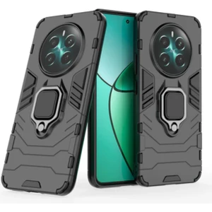 Realme 12+ / 12 Plus ile Uyumlu Batman Serisi Yüzük Standlı Armor Kılıf - Siyah AL3349
