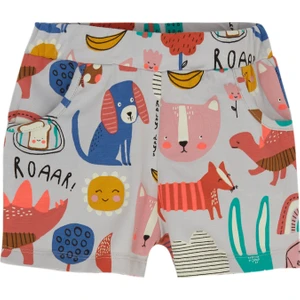 Roaring Animals Kız Çocuk Desenli Cepli Şort
