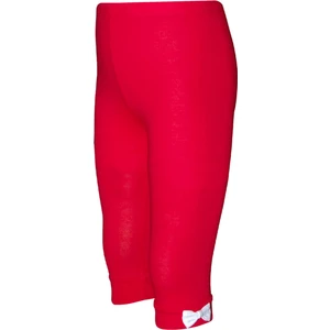 Açık Kırmızı Basic Kız Çocuk Fiyonklu Diz Altı Tayt Kapri