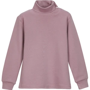 Gül Kurusu Basic Kız Çocuk Çıtçıtlı Tam Balıkçı Yaka Şardonlu Kışlık Uzun Kollu Tişört