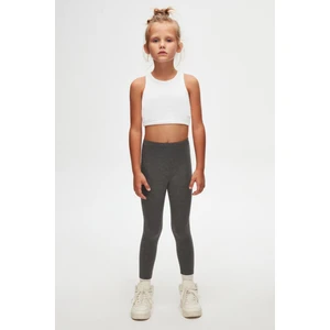 Koyu Gri Basic Kız Çocuk Yazlık Tayt