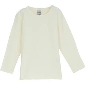 Ekru Basic  Çıtçıtlı Uzun Kollu Bebek Tişört