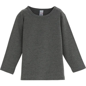 Koyu Gri Basic  Çıtçıtlı Uzun Kollu Bebek Tişört