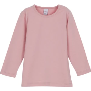 Pudra Pembe Basic  Çıtçıtlı Uzun Kollu Bebek Tişört