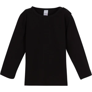 Siyah Basic  Çıtçıtlı Uzun Kollu Bebek Tişört