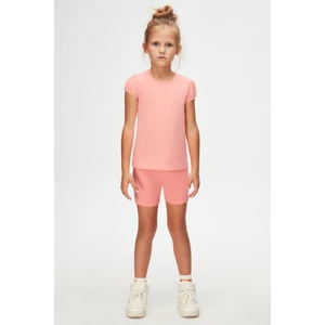 Somon Basic Kız Çocuk Sıfır Yaka Karpuz Kol Tişört