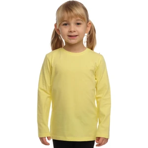 Açık Sarı Basic Unisex Çocuk Mevsimlik Sıfır Yaka Uzun Kollu Tişört