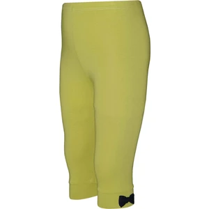 Yağ Yeşili Basic Kız Çocuk Fiyonklu Diz Altı Tayt Kapri