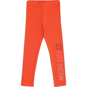 Turuncu Start Now Baskılı Kız Çocuk Kışlık Şardonlu Kız Çocuk Tayt