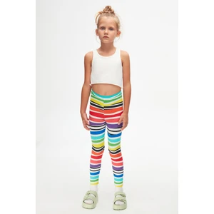 Handdrawn Stripe Kız Çocuk Desenli Yazlık Tayt