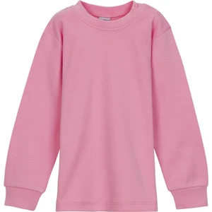 Pembe Basic Kız Çocuk Çıtçıtlı Sıfır Yaka Kışlık Uzun Kol Tişört
