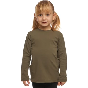 Kamuflaj Yeşil Basic Unisex Çocuk Mevsimlik Sıfır Yaka Uzun Kollu Tişört